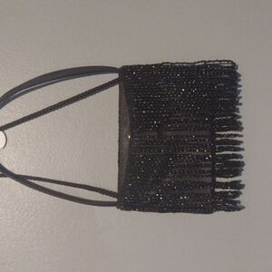 Vintage Cache evening purse black beaded small